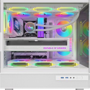 Formula V Line Crystal Z8 White, ATX, Left side Tempered Glass, Dual Front Panel with Tempered Glass & Mesh, TYPE-C*1, USB3.0*2