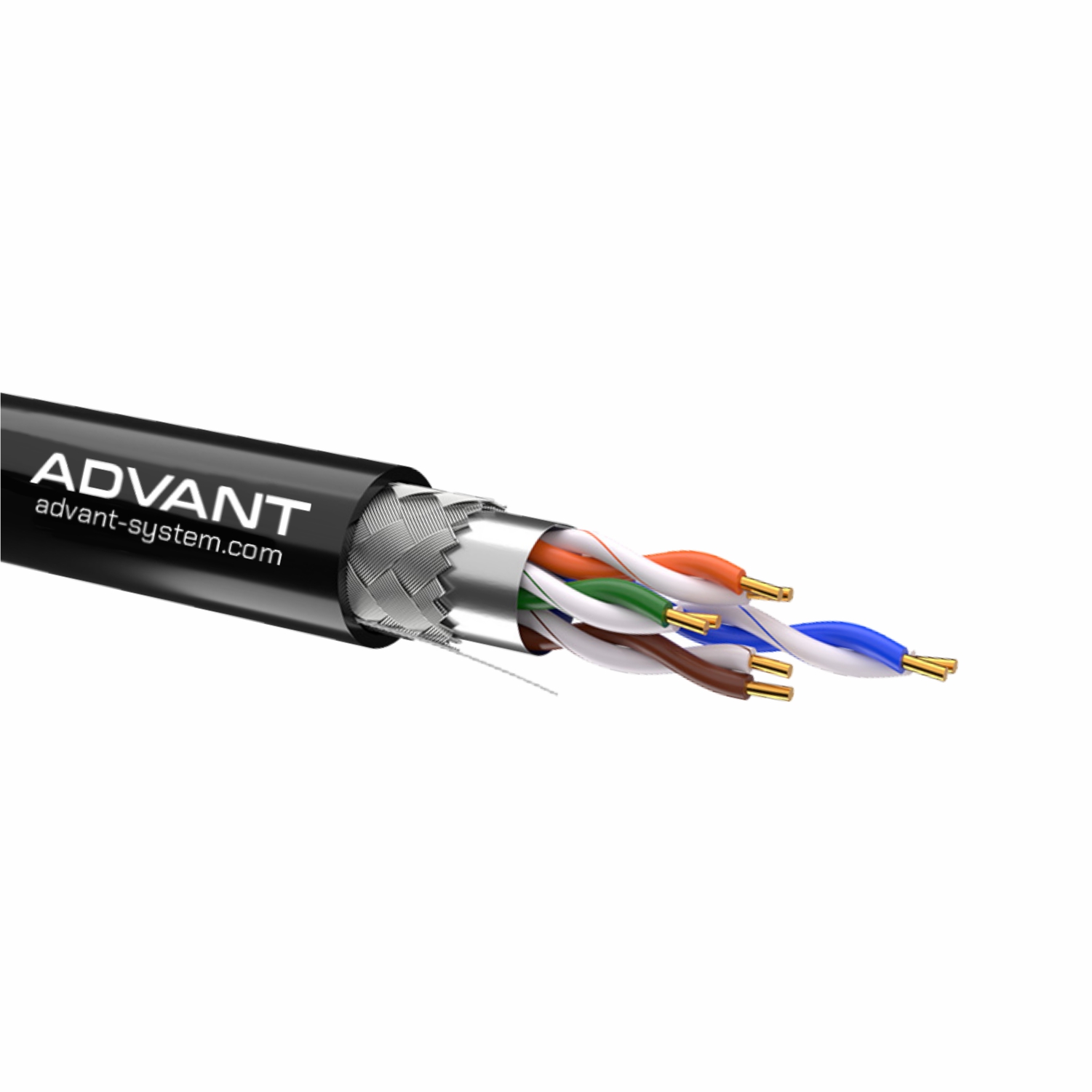 Кабель витая пара, экранированная S/FTP, категория 6a, 4 пары 4х2х0.57 (23 AWG), одножильный (solid), с разделителем, LSZH, –20°C – +75°C, Цвет Черный, оболочка LSZH. Соответствует стандарту пожарной безопасности IEC-60332-3-24. Упаковка 305 метров. / Advant ADV6a-S23LBK (305m) / Кабель витая пара, экранированная S/FTP, категория 6a, 4 пары 4х2х0.57 (23 AWG), одножильный (solid), с разделителем, LSZH, –20°C – +75°C, Цвет Черный, оболочка LSZH. Соответствует стандарту пожарной безопасности IEC-60332-3-24. Упаковка 305 метров.