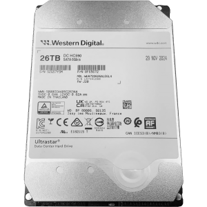 Жесткий диск / WD Ultrastar DC HC590 26Tb WUH722626ALE6L4 / Жесткий диск/ HDD WD SATA3 Server 26Tb Ultrastar DC HC590 7200 6Gb/s 512MB 1 year warranty (replacement ST24000NM002H, MG11ACA24TE, WUH722424ALE6L4, WUH722424ALE604, WUH722624ALE6L4, WD241KRYZ)