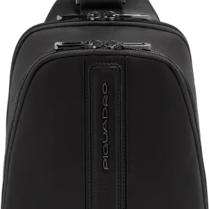 Рюкзак слинг мужской Piquadro Victor CA7174W143/N черный натур.кожа