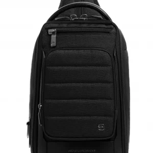 Рюкзак слинг мужской Piquadro Oberon CA7277W150/N черный нейлон/натур.кожа