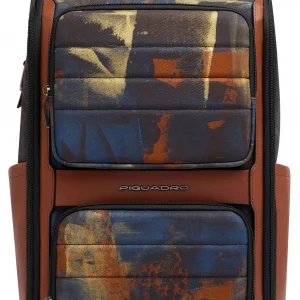 Рюкзак мужской Piquadro Oberon CA7278W150/CAMOCU коричневый/оранжевый нейлон/натур.кожа