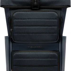 Рюкзак мужской Piquadro Oberon CA7280W150/BLU роллтоп синий нейлон/натур.кожа
