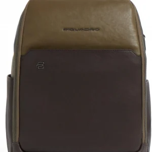 Рюкзак мужской Piquadro Black Square CA7167B3/VETM хаки/темно-коричневый натур.кожа