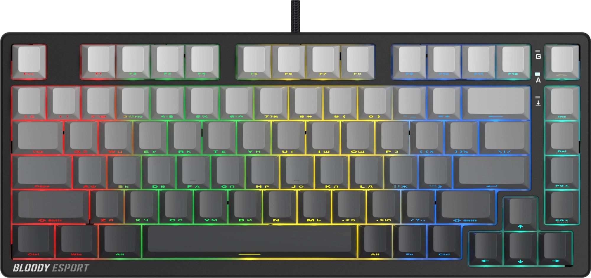Клавиатура A4Tech MS76 PLUS механическая черный/серый USB Multimedia for gamer LED