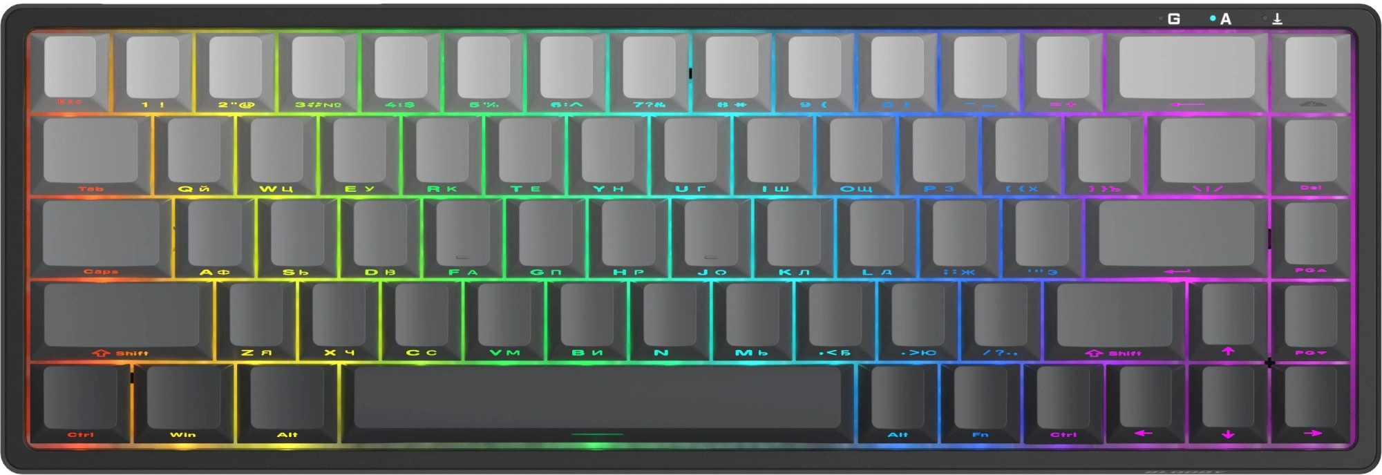 Клавиатура A4Tech MS68 PLUS механическая черный/серый USB for gamer LED