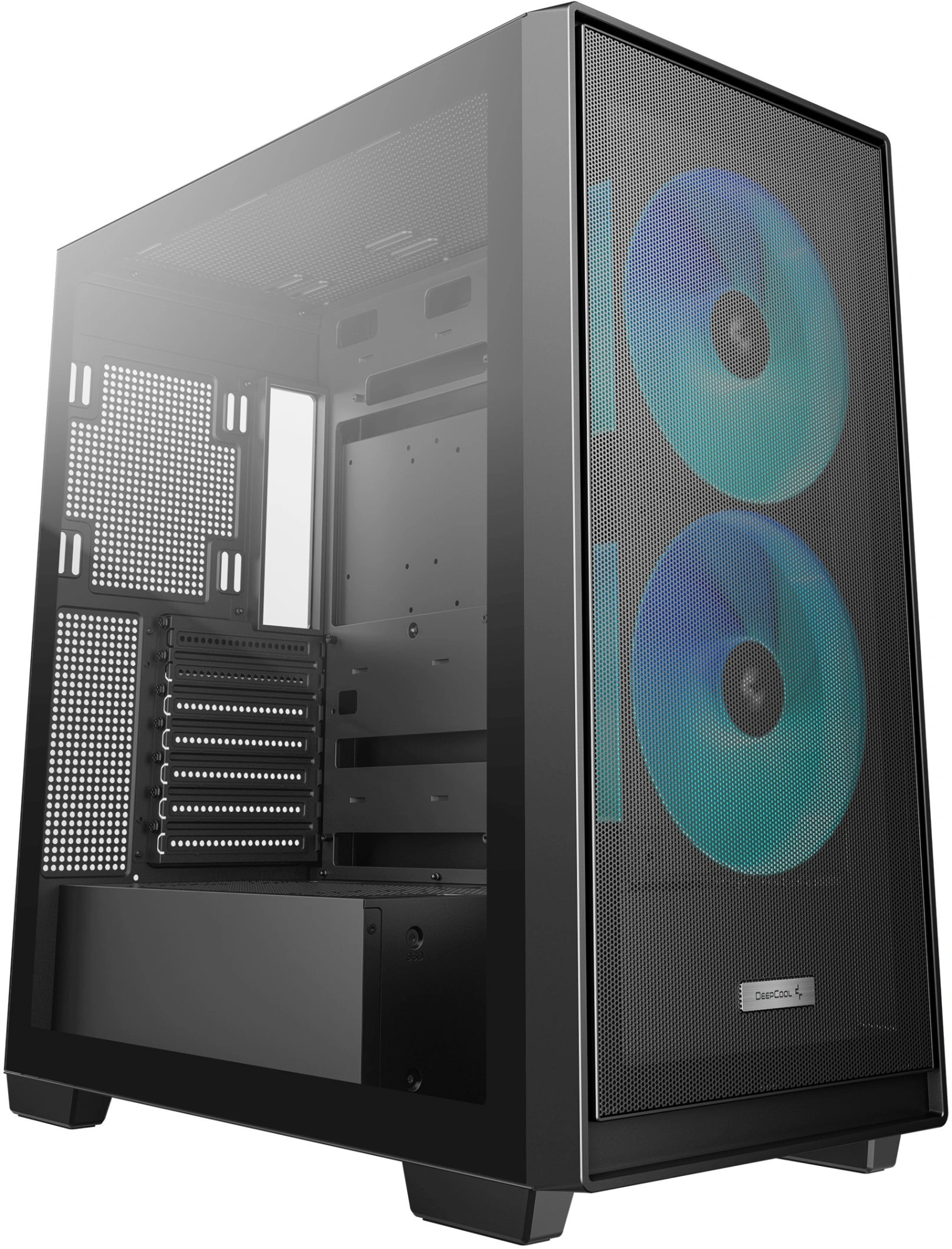 Корпус Deepcool CG580 MESH 2F черный без БП ATX 10x120mm 3x140mm 2xUSB3.0 audio bott PSU