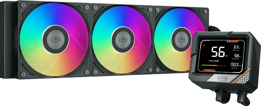 Система водяного охлаждения PcCooler GT360 Digital BK ARGB Soc-AM5/AM4/1200/1700/1851 черный 4-pin 38.6dB Al LCD 310W Ret (GT360-BKAWXX-GL)