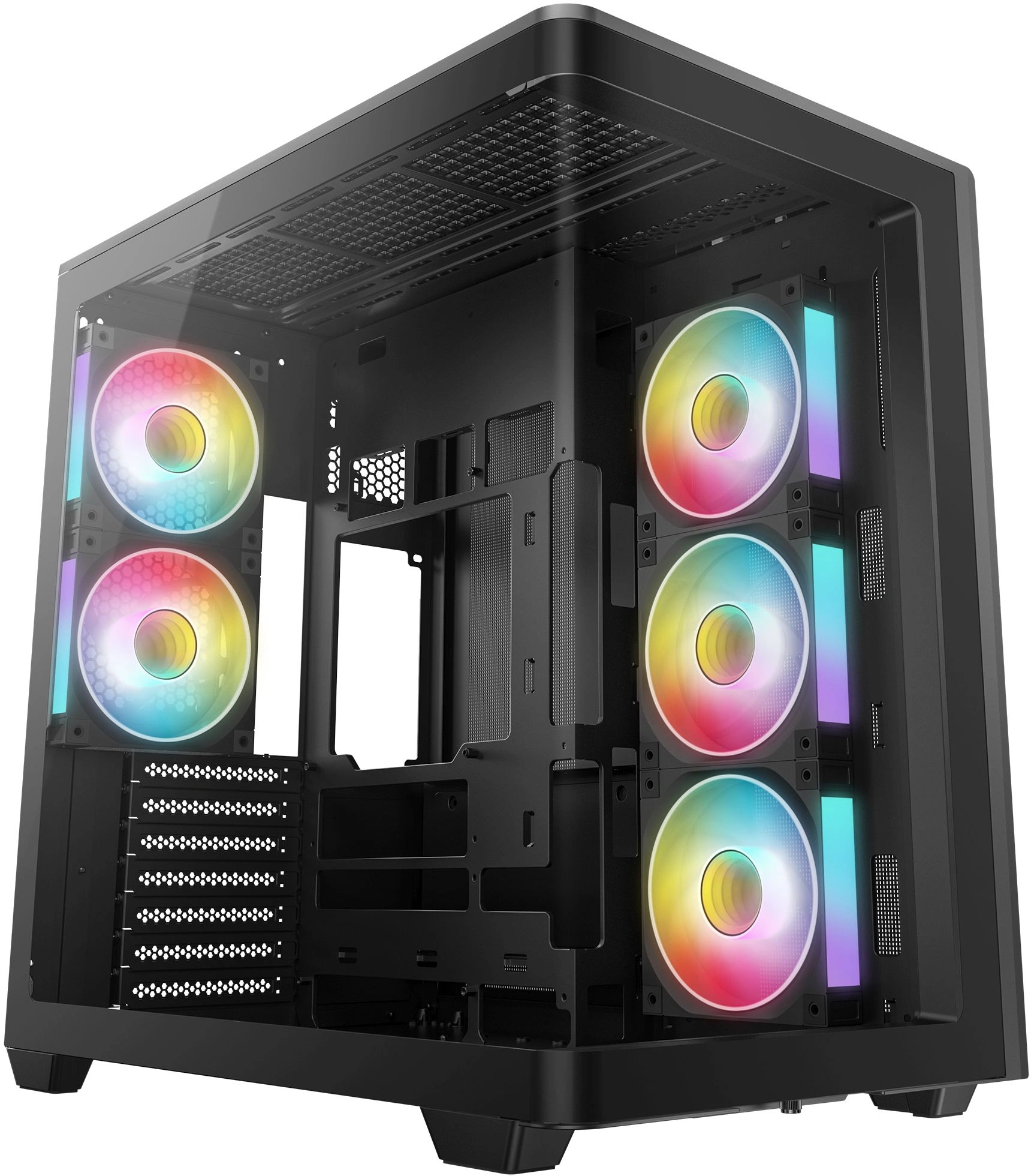 Корпус Deepcool CG590U 5F черный без БП ATX 11x120mm 2xUSB3.0 audio bott PSU
