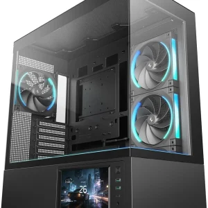 Корпус Deepcool CH690 LCD черный без БП ATX 10x120mm 10x140mm 2xUSB3.0 audio bott PSU