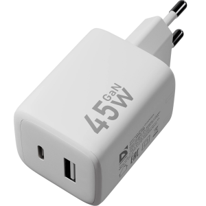 Defender Сетевой адаптер UPA-145 45W, USB A+C, белый / Defender 83245 / Defender Сетевой адаптер UPA-145 45W, USB A+C, белый