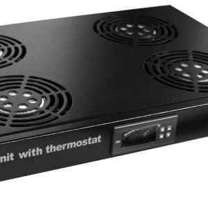 Блок вентиляторов Lanmaster (TWT-CBB-FANB4-RACK-T) 4 вент. с контроллером черный (упак.:1шт)