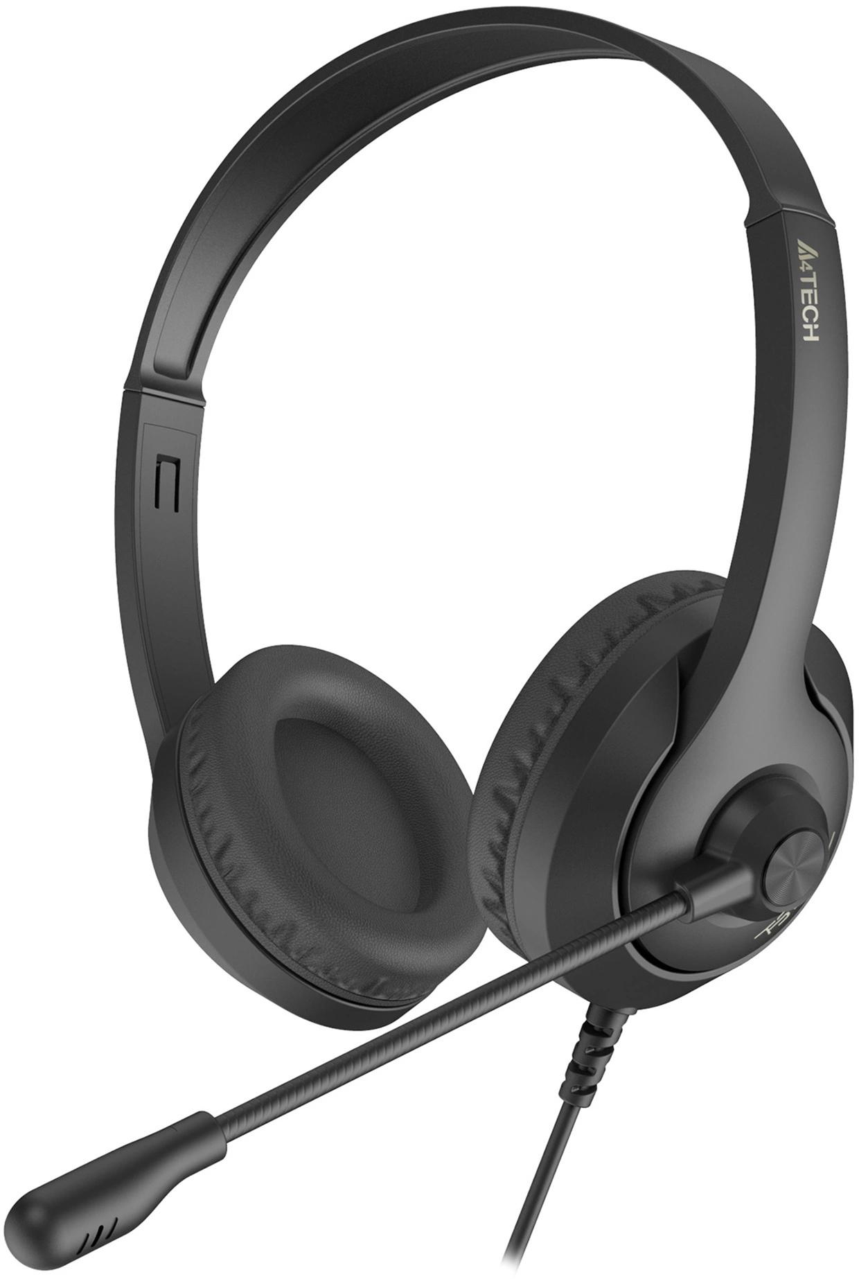 Наушники с микрофоном / A4Tech FH100U (STONE BLACK) / Наушники с микрофоном A4Tech Fstyler FH100U черный 2м накладные USB оголовье (FH100U (STONE BLACK))